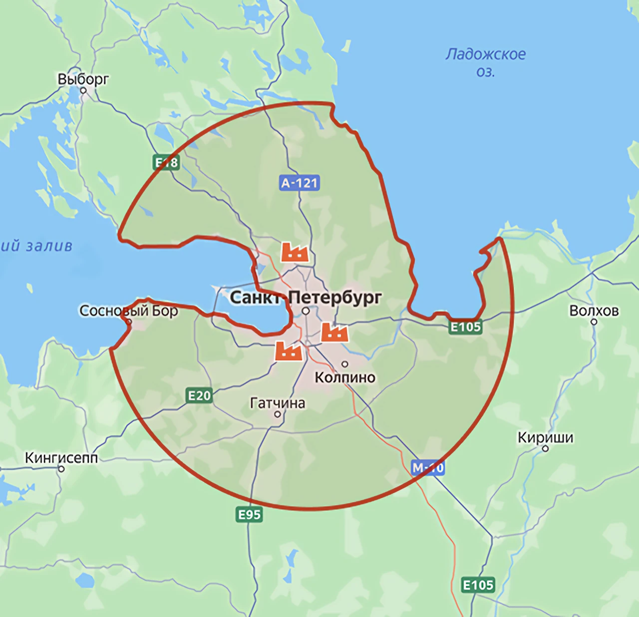 Карта доставки бетона